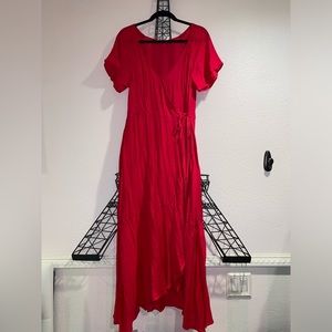 Lush Fuchsia pink wrap dress